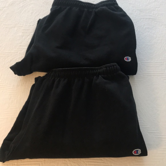 Pair Champion Men's Black Sweatpants Jogger Pants 3XLT Big & Tall - Picture 8 of 11